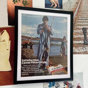 Vintage Camel Filters Cigarette Ad Framed Art Advertisement Tobacco Memorabilia